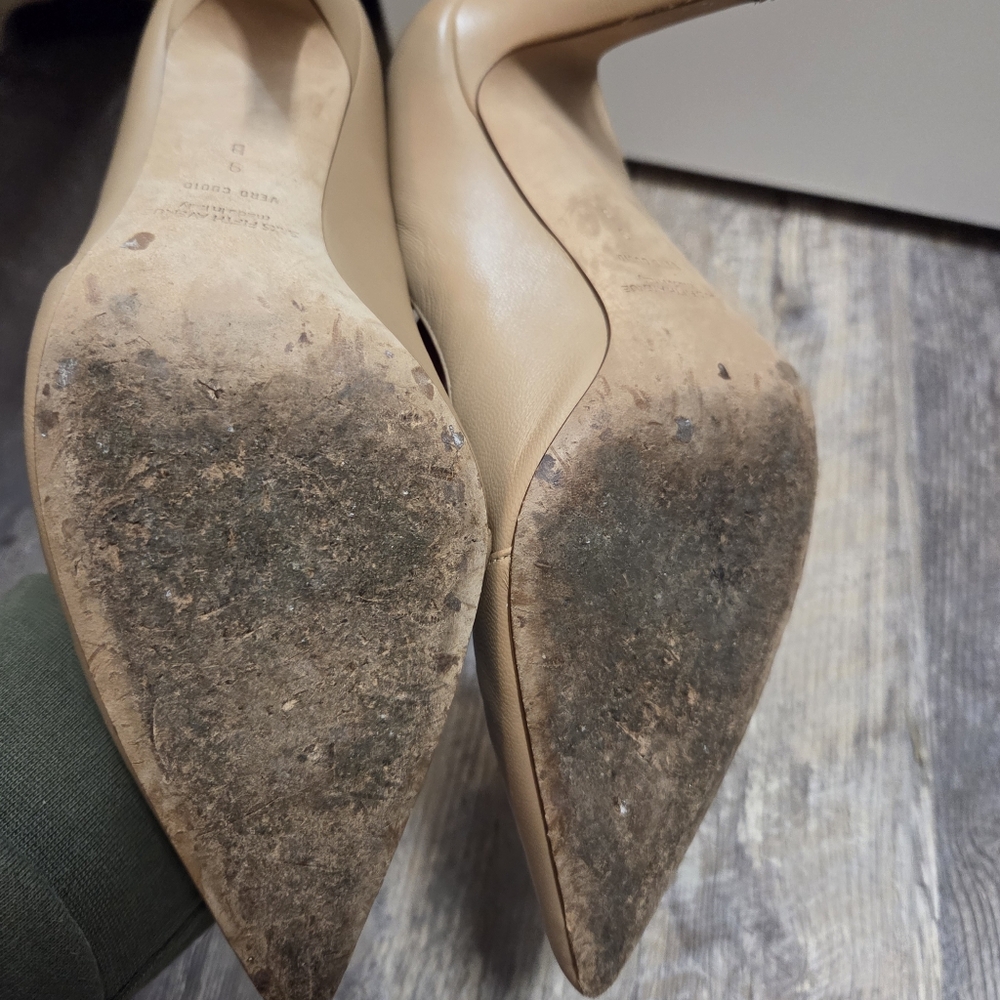 Saks 5th Avenue Tan High Heel Pumps - Picture 6 of 10